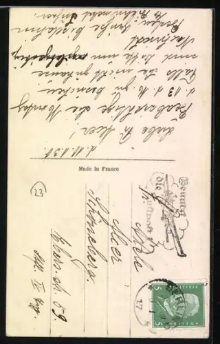 AK Schäferhund richtet den Blick seitwärts