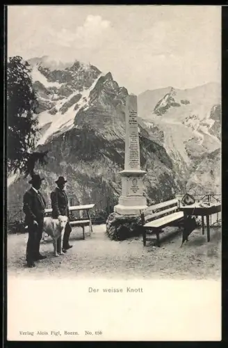 AK Weisser Knott, Wanderer mit Hund