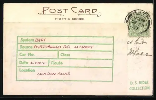 AK Bath, London Road, Strassenbahn