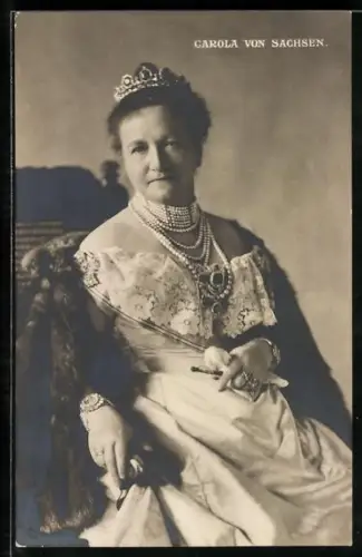 AK Carola von Sachsen im Spitzenkleid