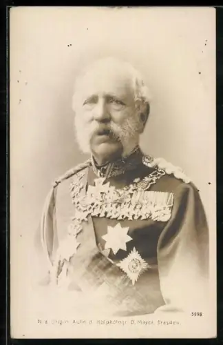 AK König Albert von Sachsen in Uniform mit Orden