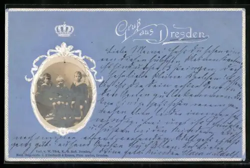 Lithographie Dresden, Kinder der Königlichen Familie von Sachsen