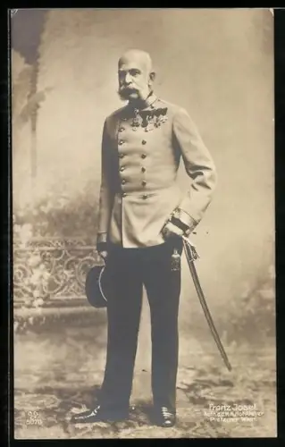 AK Kaiser Franz Josef I. von Österreich in Uniform mit Schwert