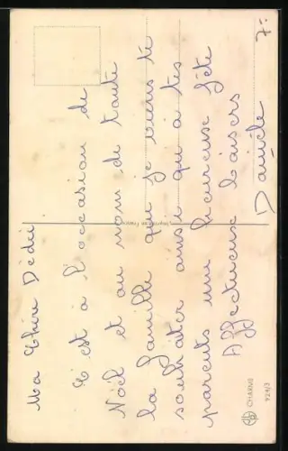 AK Weihnachtsmann beschenkt zwei Kinder unter einem Baum