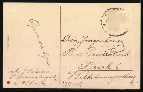 AK A Merry Christmas, Weihnachtsmann, Misteln