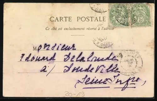 AK Le Bonhomme Noel, Weihnachtsmann platziert Geschenke