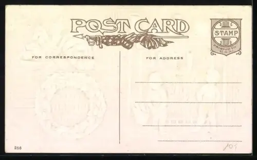 Präge-AK Porträt mit Weihnachtsmann in einem stattlichen Zimmer mit grossem Kamin