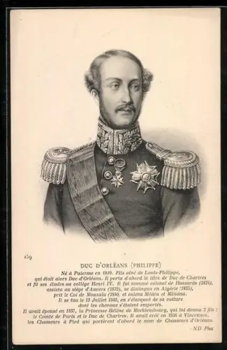 AK Philippe, Duc D`Orleans, Portrait