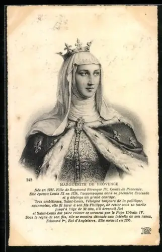 AK Marguerite de Provence, Portrait und Kurzvita