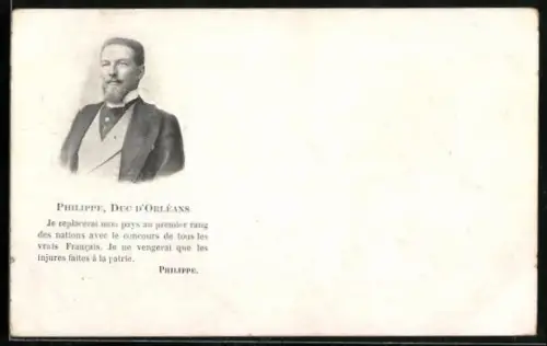 AK Philippe, Duc D`Orleans, Portrait