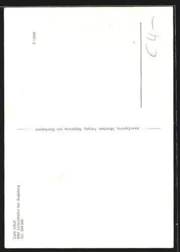 AK Leitershofen bei Augsburg, Cafe Völk mit Innenansicht