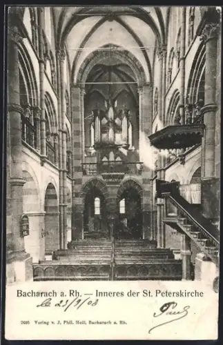AK Bacharach /Rh., St. Peterskirche, Innenansicht