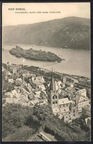 AK Bacharach /Rh., Ortsansicht von der Ruine Stahleck aus