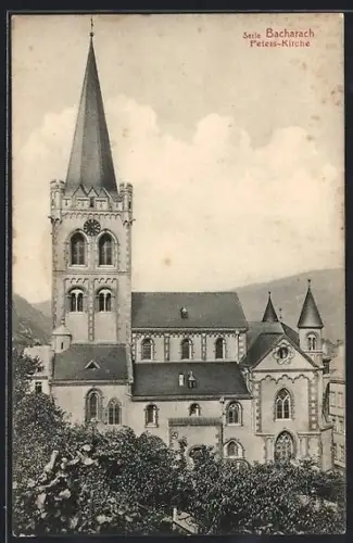 AK Bacharach /Rh., Peters-Kirche aus der Vogelschau