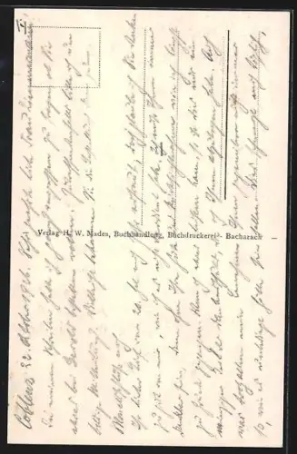 AK Bacharach /Rh., Alter Holzturm, Ortspartie