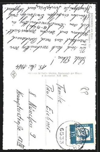 AK Bacharach /Rh., Blücherstrasse mit Steeger Tor, Hotel Gelber Hof