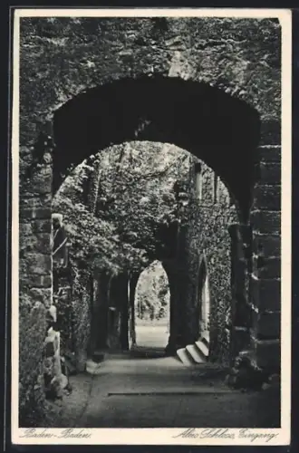 AK Baden-Baden, Altes Schlosss, Eingang