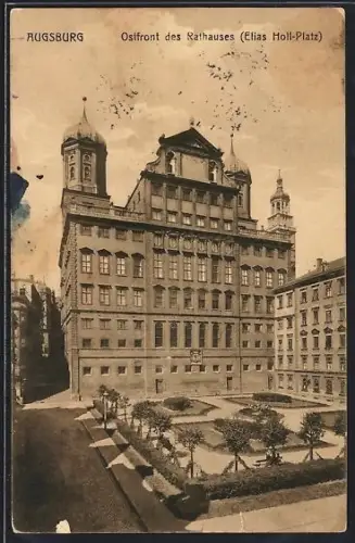 AK Augsburg, Ostfront des Rathauses, Elias-Holl-Platz