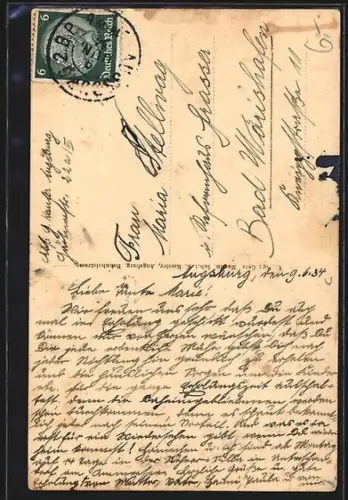 AK Augsburg, Ostfront des Rathauses, Elias-Holl-Platz