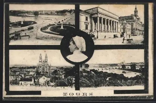 AK Tours, Montage de vues de la ville avec opéra et ponts