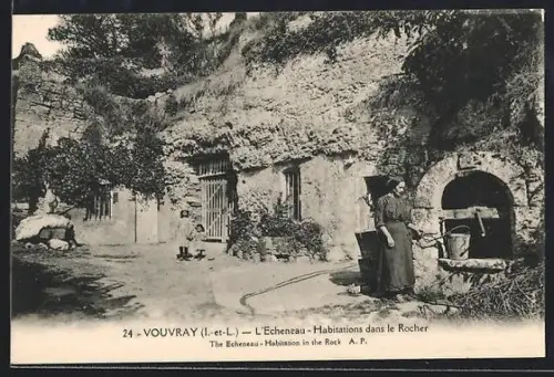 AK Vouvray /I.-et-L., L`Echeneau, Habitations dans le Rocher
