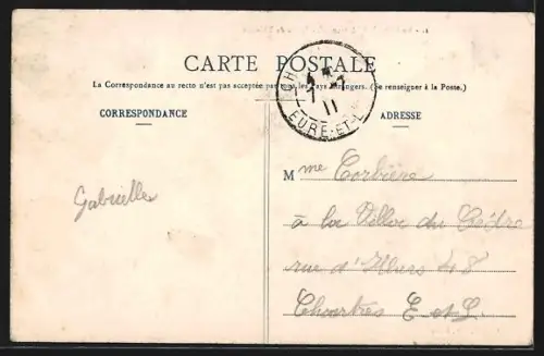 AK Thimert, Église de Thimert et rue principale avec bâtiment Grand Billard