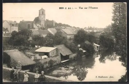AK Brou /E.-et-L., Vue sur l`Ozanne