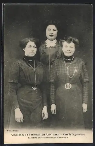 AK Bonneval, Cavalcade de 1912, La Reine et ses Demoiselles d`Honneur