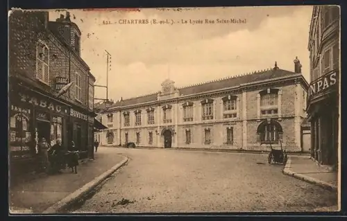 AK Chartres /E.-et-L., Le Lycée Rue Saint-Michel