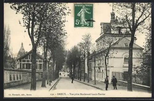 AK Dreux, Vue prise Boulevard Louis-Terrier