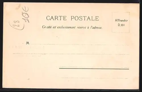 Lithographie Chartres, Souvenir avec vue sur le château et la cathédrale