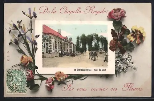 AK La Chapelle-Royale, Route de Gault avec des chevaux et attelage