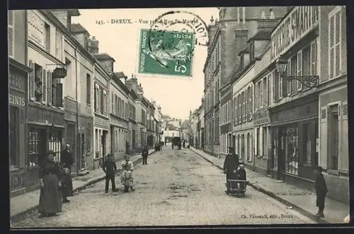AK Dreux, Vue prise de la Rue St-Martin