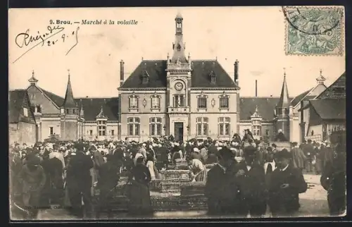 AK Brou, Marché à la volaille devant l`hôtel de ville