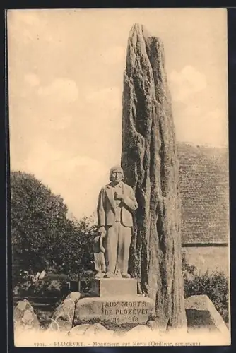 AK Plozévet, Monument aux Morts 1914-1918, Quillivic, sculpteur