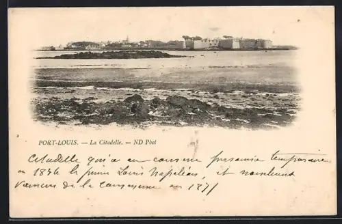 AK Port-Louis, La Citadelle vue depuis la mer
