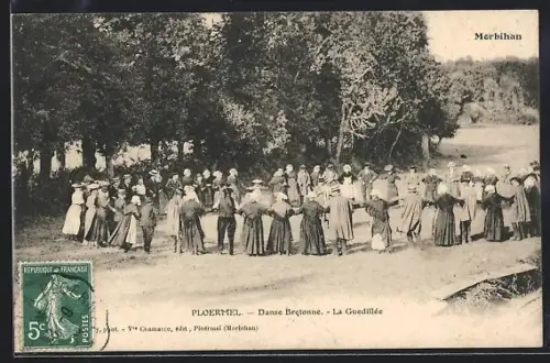 AK Ploërmel /Morbihan, Danse Bretonne, La Guedillée