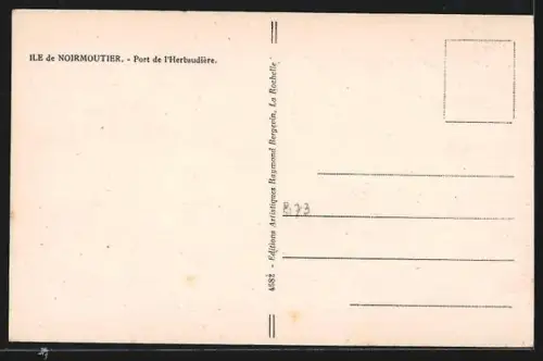 AK Port de l`Herbaudière /Noirmoutier, Port avec bateaux amarrés le long du quai