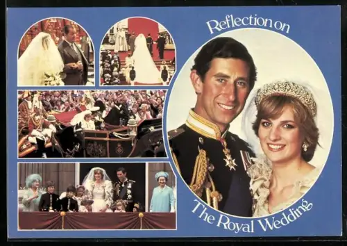 AK Prinz Charles und Prinzessin Diana von England zu ihrer Hochzeit