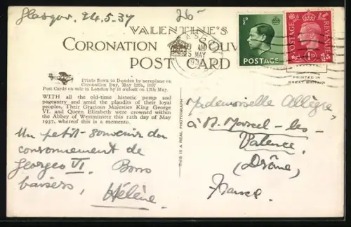 AK Die Krönung Georg VI. von England am 12. Mai 1937