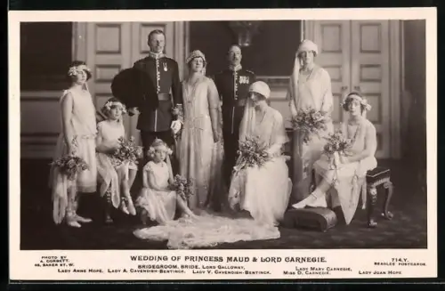 AK Hochzeit der Prinzessin Maud von England mit Lord Carnegie