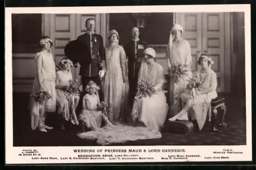 AK Hochzeit der Prinzessin Maud von England mit Lord Carnegie