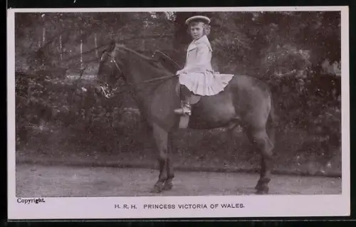 AK H.R.H. Princess Victoria of Wales on a horse