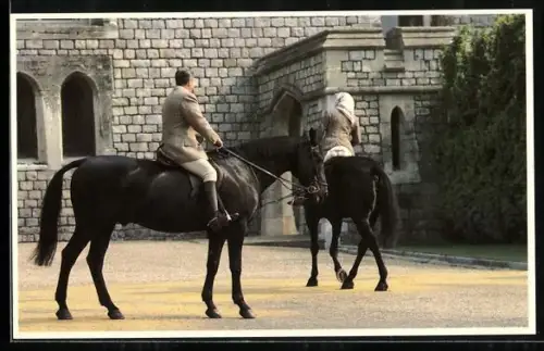 AK President Reagan rides with the Queen, June 1982
