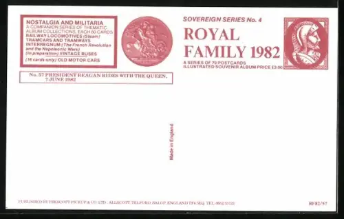 AK President Reagan rides with the Queen, June 1982