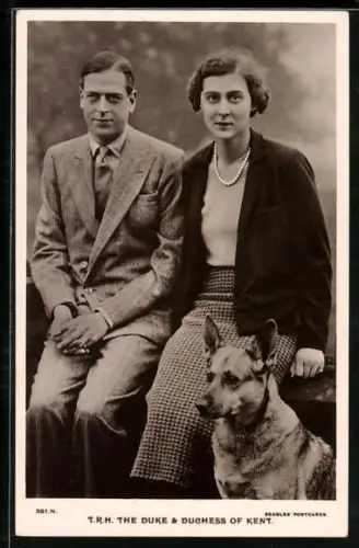 AK The Duke & Duchess of Kent with their Dog