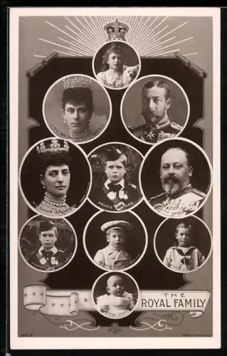 AK The Royal Family: Princess Mary, Queen Alexandra, King Edward VII. et al.