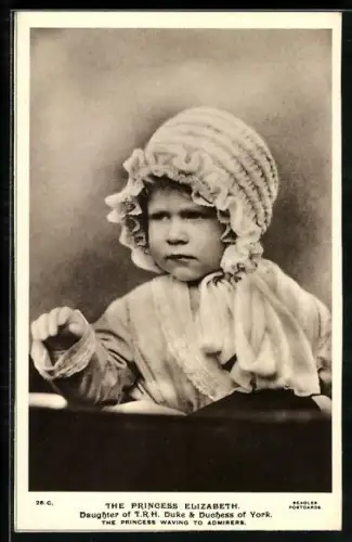 AK Little Princess Elizabeth waving to Admirers