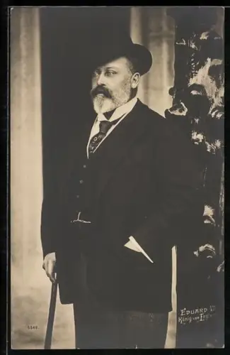 AK Eduard VII., König von England mit Hut und Stock
