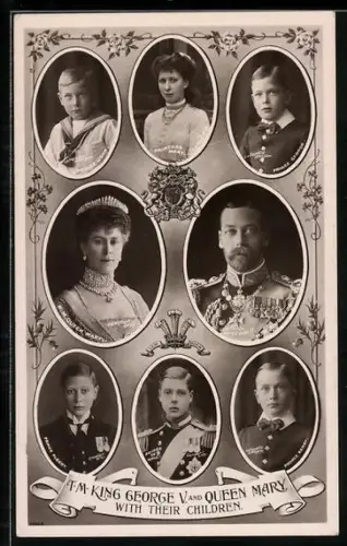 AK King George V. and Queen Mary with their Children, Portraits